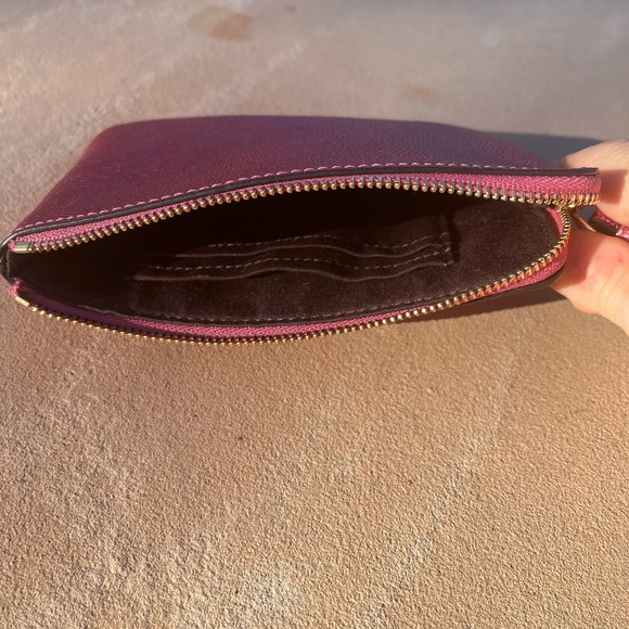 Coach medium pouch, pink, 6.25” x 4”. Excellent used condition. - Picture 4 of 4